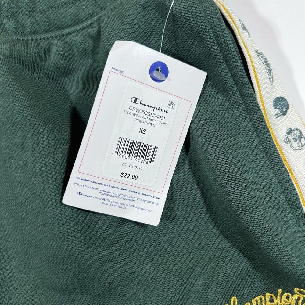 Champion Elective Sport Motif Taping Athletic Shorts Green Women's Size XS NWT! - Picture 4 of 6